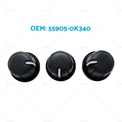 3pcs Heater Fan Control Switch Knob Suitable For Toyota Hilux Vigo TGN16 KUN16-1