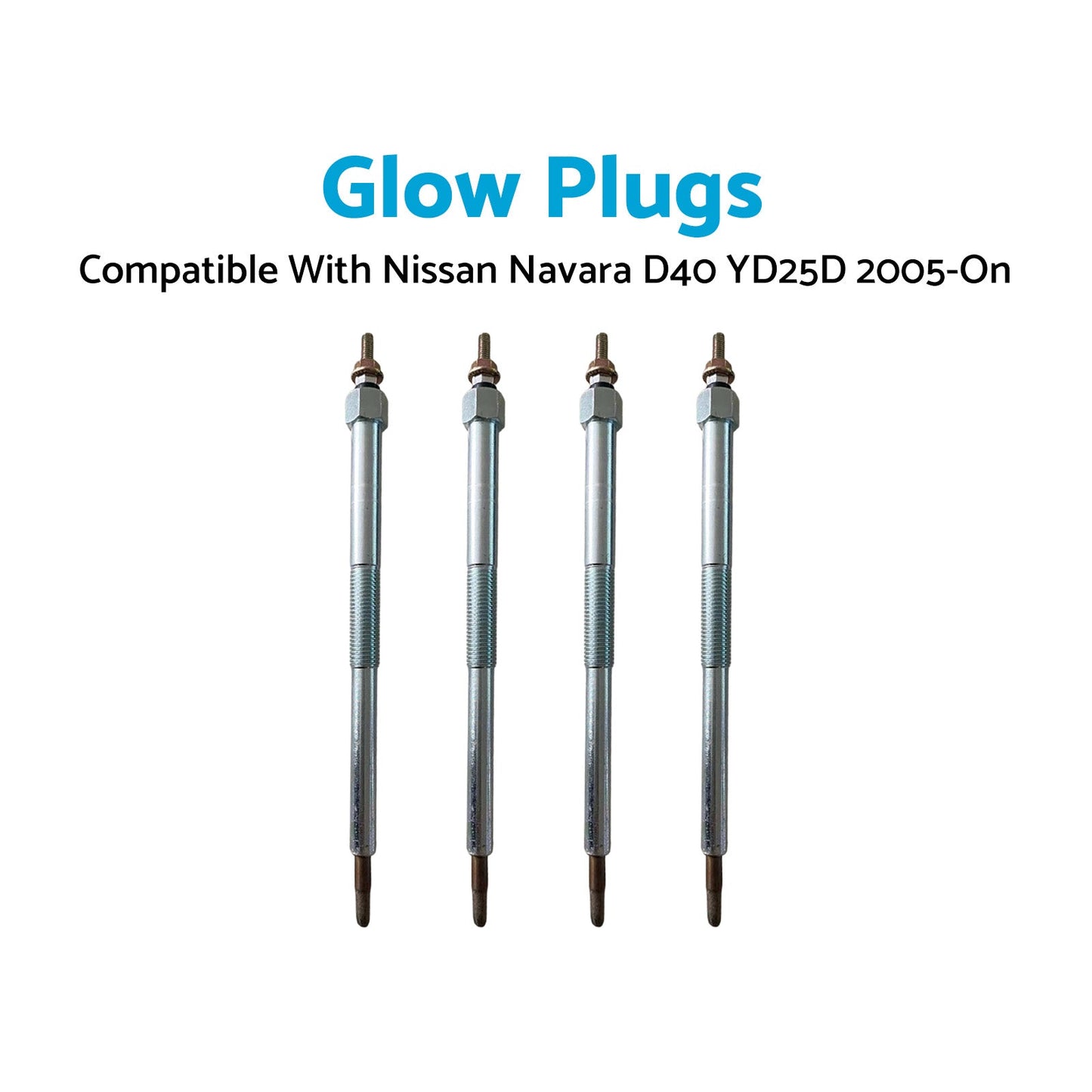 4pcs Glow Plugs Suitable For NISSAN NAVARA D22 D40 YD25D R51 X-Trail 2005-On-0