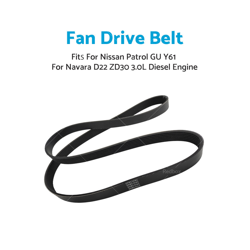 7PK1640 Fan Drive Belt Suitable for Nissan Patrol GU Y61 Navara D22 Diesel 3. 0L-3