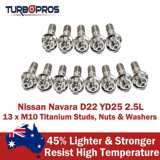 Titanium Exhaust Manifold&Turbo Stud Kit for Nissan Navara D22 YD25 2.5L