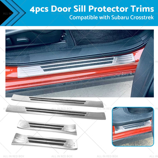 Steel Door Sill Protector Trim Scuff Plate for Subaru Crosstrek 2018-2023
