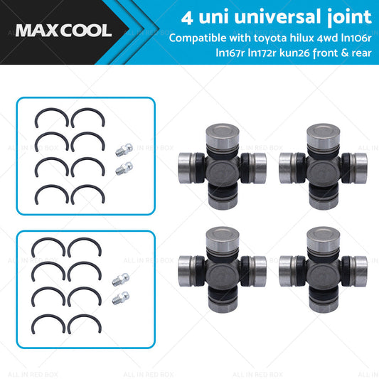 4 UNI UNIVERSAL JOINT SUITABLE FOR TOYOTA HILUX  LN106R LN167R LN172R FRONT and REAR-0