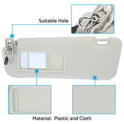 Left Sun Visor w or  Mirror Passenger Side TDY1-69-320 For Mazda CX-9 2010-2015-4