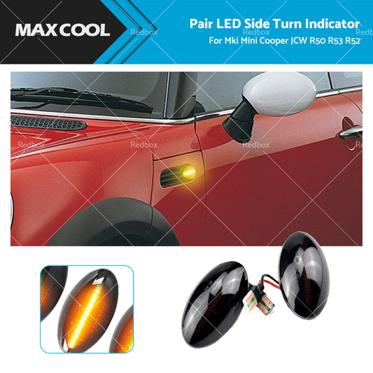 Pair LED Side Indicator Turn Signal Light Lamp For Mini Cooper JCW R50 R53 R52-0