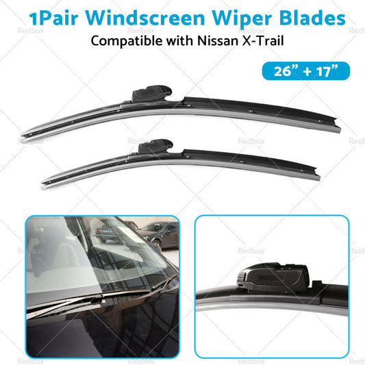 Wiper Blades Suitable for Nissan X-Trail T32 2014-2022 Front Pair 26inch  17inch-0
