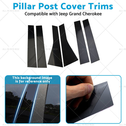 6PCS Black Pillar Post Cover Trims Suitable for 2011-2021 Jeep Grand Cherokee-3