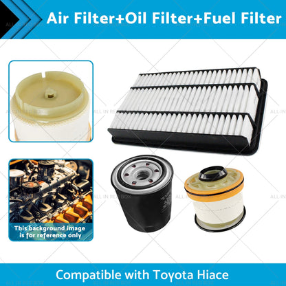 AirOilFuel Filter Kit Suitable for Toyota Hiace 3. 0L Turbo Diesel 3pcs-1
