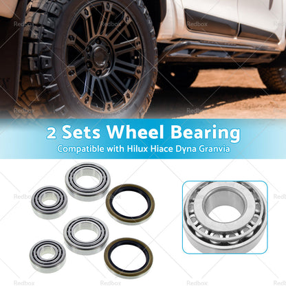 2 Sets Front Wheel Bearing Kit Suitable for Toyota Hilux Hiace Dyna Granvia-2