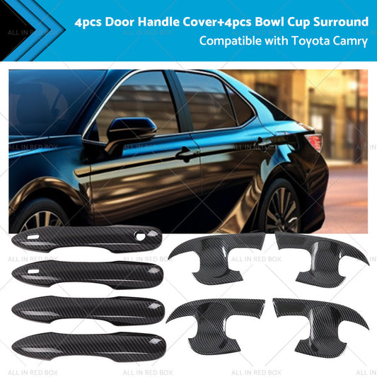 Carbon Fiber Door Handle Cover  and  Bowl Cup Surround Kit Suitable For Toyota Camry-0