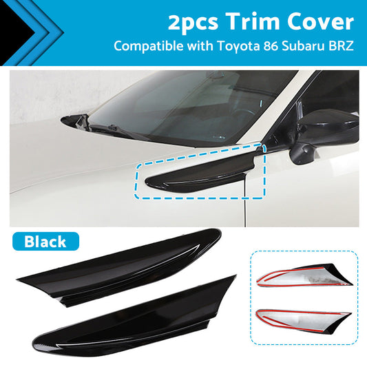 Black Car Side Fender Fin Vent Trim Suitable For Toyota 86 Subaru BRZ 2012-2020-0