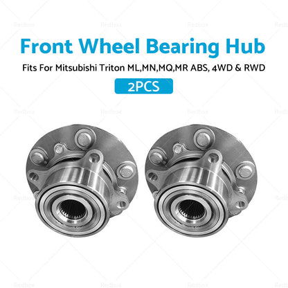 2 x Front Wheel Bearing Hub Fits For Mitsubishi Triton ML,MN,MQ,MR ABS, 2006-on-3