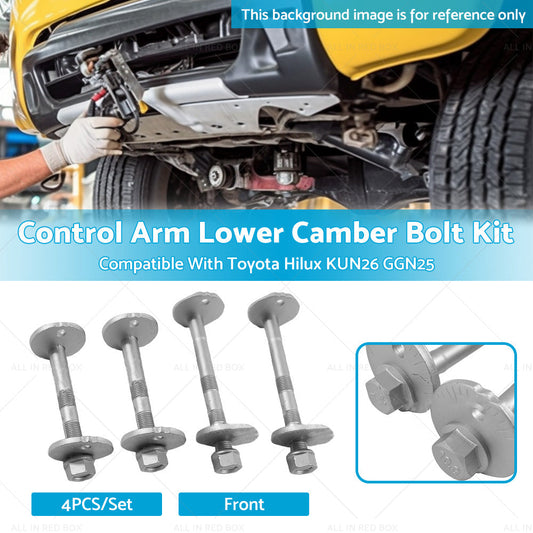 4PC Front Control Arm Lower Camber Bolt Kit Suitable For Hilux KUN26 GGN25 05-15-0