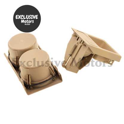 Beige Dual Cup Holder & Coin Tray Box for BMW E46 3-Series (318, 320, 325, 330, M3)