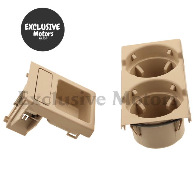 Beige Dual Cup Holder & Coin Tray Box for BMW E46 3-Series (318, 320, 325, 330, M3)