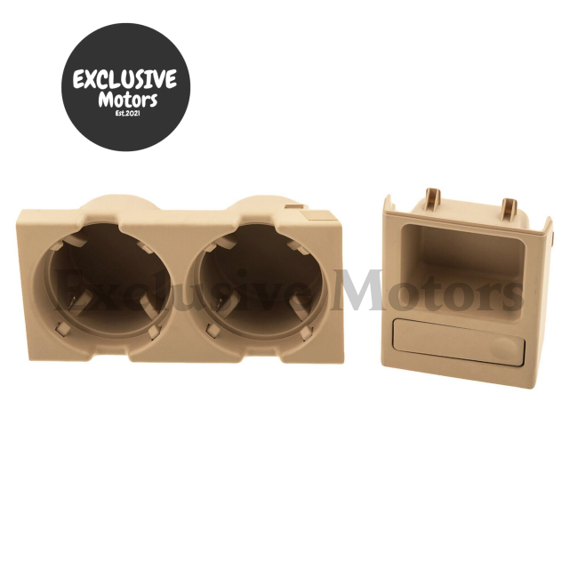 Beige Dual Cup Holder & Coin Tray Box for BMW E46 3-Series (318, 320, 325, 330, M3)