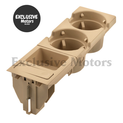 Beige Dual Cup Holder & Coin Tray Box for BMW E46 3-Series (318, 320, 325, 330, M3)