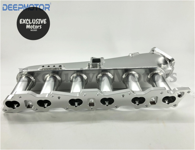 Billet Intake Manifold with Fuel Rail and Throttle Body (Silver) for Nissan RB20, RB20DET