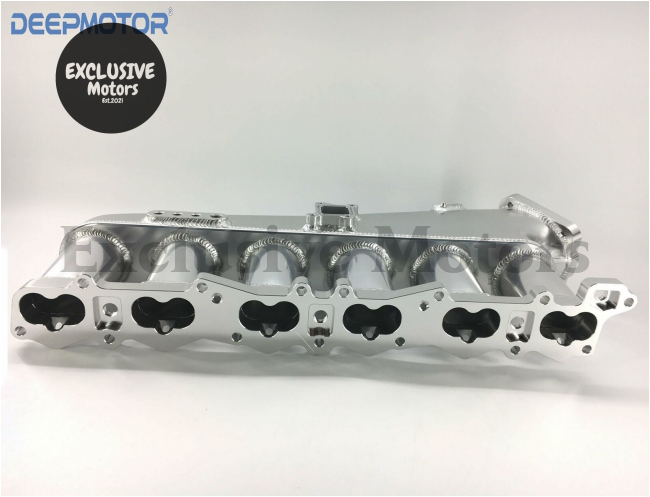 Billet Intake Manifold with Fuel Rail and Throttle Body for Nissan RB26 RB26DET (Silver)