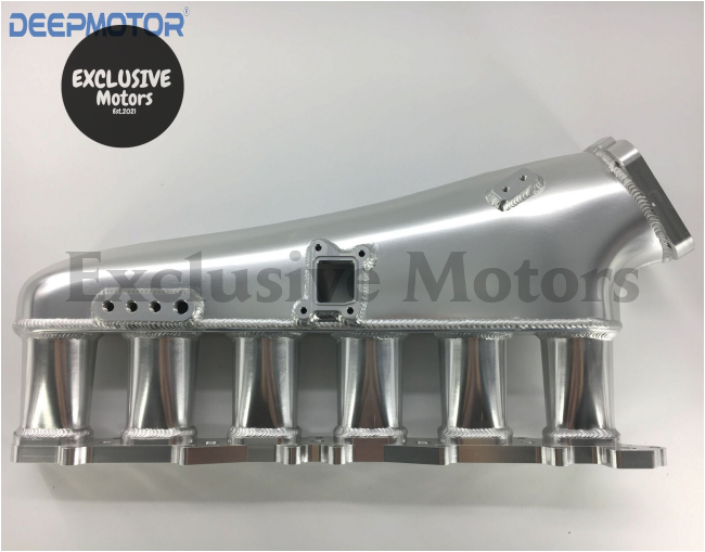 Billet Intake Manifold with Fuel Rail and Throttle Body for Nissan RB26 RB26DET (Silver)