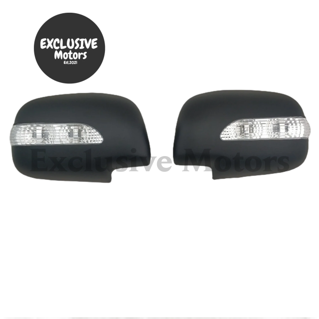 Black Door Mirror Cover Trim With Led For Toyota Hilux/Fortuner (2005-2015)