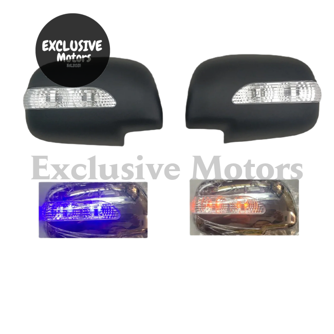 Black Door Mirror Cover Trim With Led For Toyota Hilux/Fortuner (2005-2015)