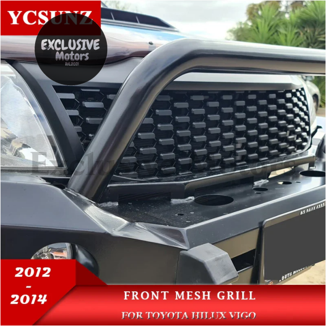 Black Front Mesh Grill For Toyota Hilux Vigo 2012-2014