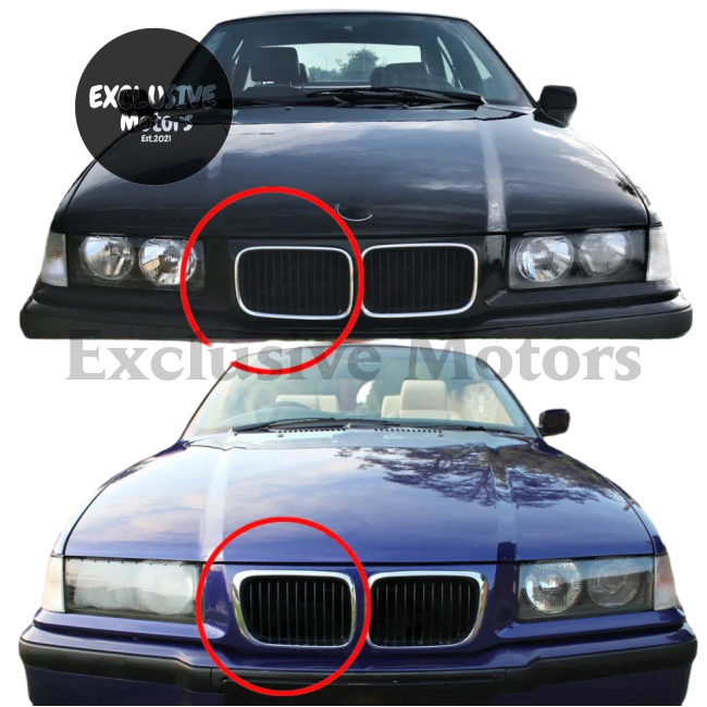 Black Hood Kidney Grilles For Bmw E36 1997-1999