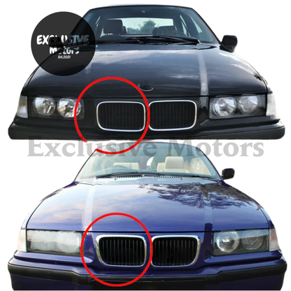 Black Hood Kidney Grilles For Bmw E36 1997-1999