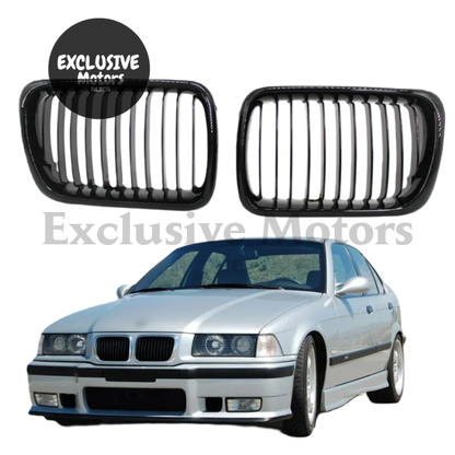 Black Hood Kidney Grilles For Bmw E36 1997-1999