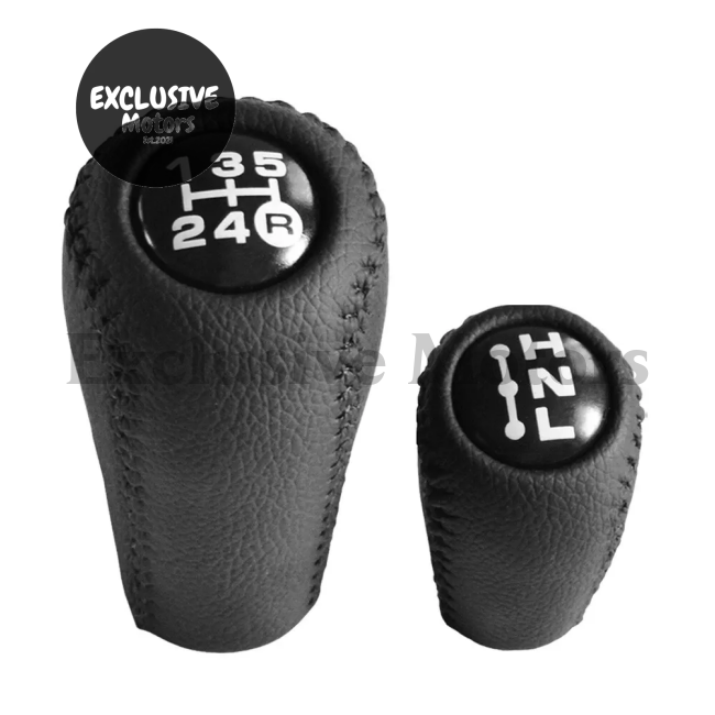 Black Leather Gear Knob Set For Toyota Hilux Land Cruiser Prado