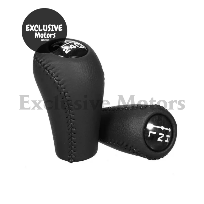 Black Leather Gear Knob Set For Toyota Hilux Land Cruiser Prado