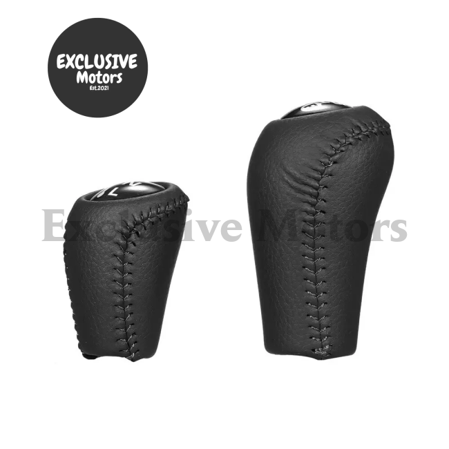 Black Leather Gear Knob Set For Toyota Hilux Land Cruiser Prado