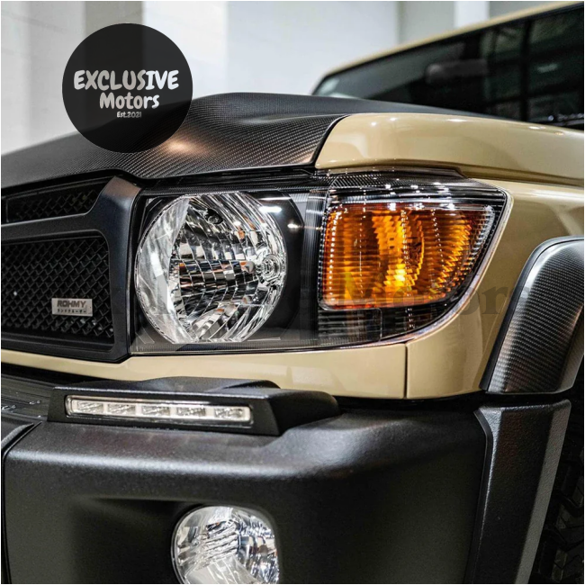 Blackened Headlight Assembly For Toyota Land Cruiser Lc76 - 70Th Anniversary Lc7 Series Fj70