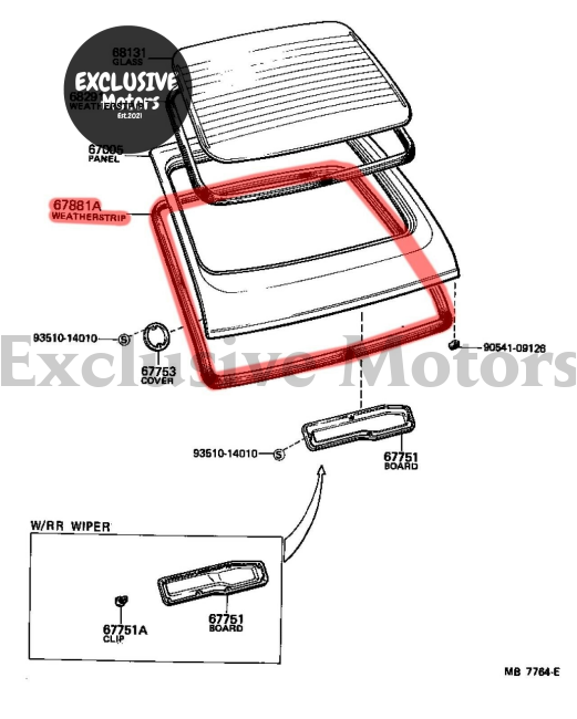 Boot / Trunk Weatherstrip Rubber Seal for Toyota Starlet KP60/KP61 (1982-1984)