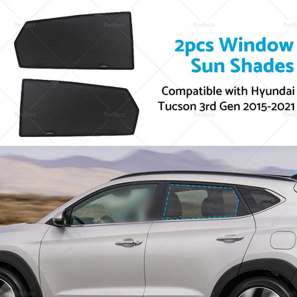 2PCS Rear Car Window Sun Shades Suitable For Hyundai Tucson 3rd Gen 2015-2021-3