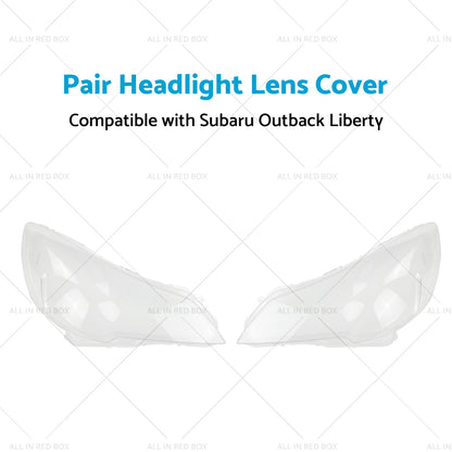 2x Headlight Lens Cover Replacement Suitable for Subaru Outback Liberty 10-14-3