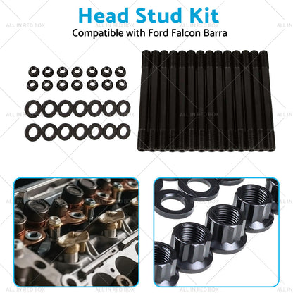Suitable for Ford Falcon Barra XR6 BA BF FG FGX 4. 0 6 Cyl 12 Point Head Stud Kit-3