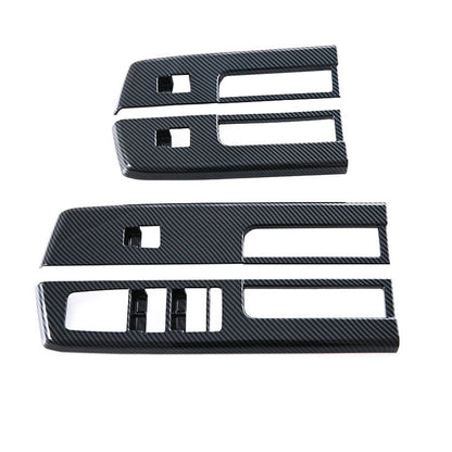 4x Window Lift Panel Cover Trim Suitable For Mitsubishi L200 Triton 23-25 Carbon-3
