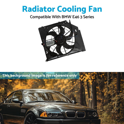 Radiator Cooling Fan Suitable for BMW E46 with control mod and brush motor-3