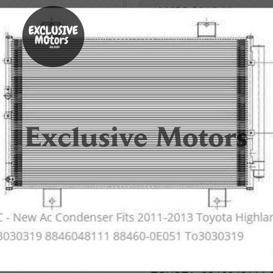 Right Condenser for Toyota Highlander (2010-2013)