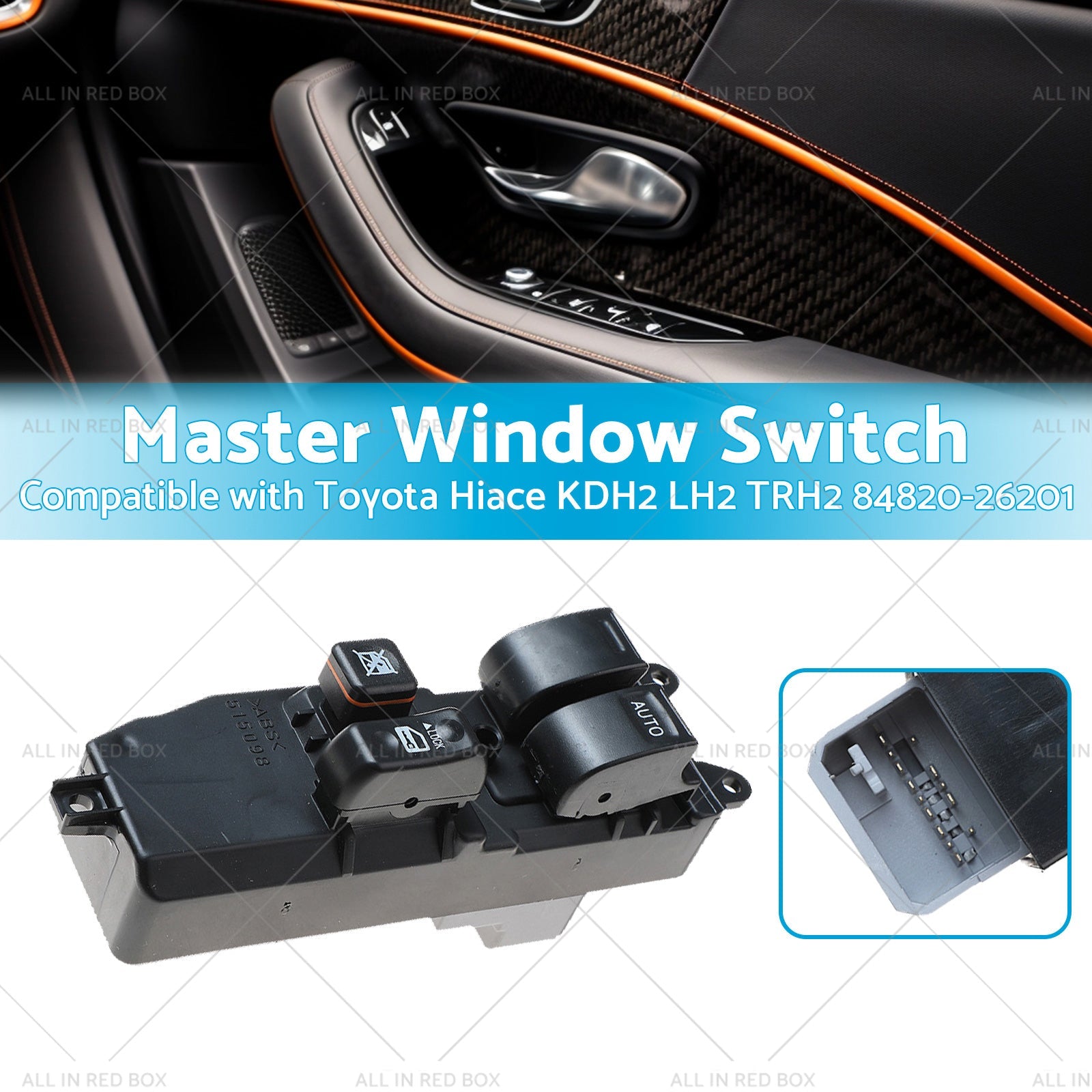 1x Master Window Switch Suitable For Toyota Hiace KDH2 84820-26201-1
