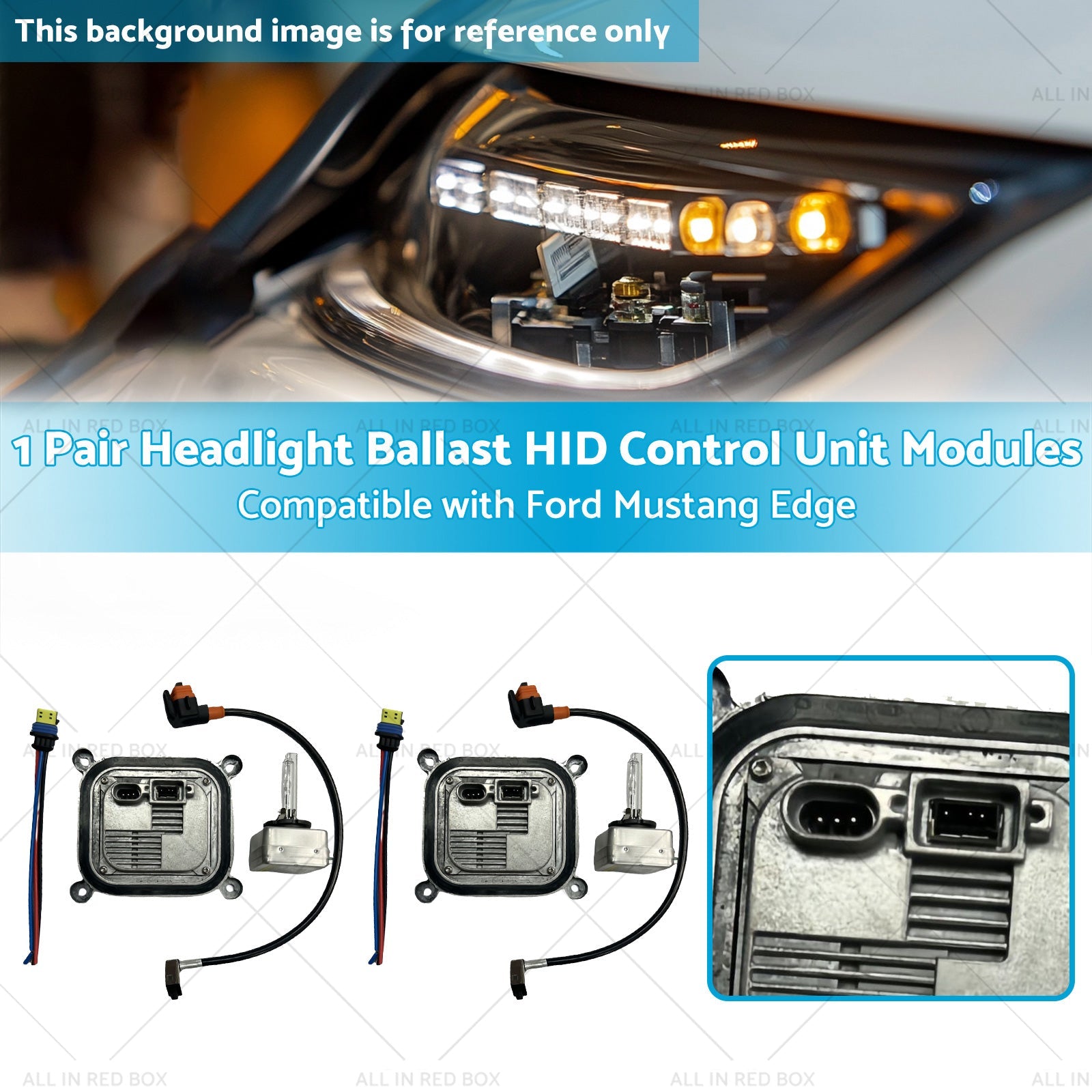 1 Pair Headlight Ballast HID Control Unit Modules Suitable for Ford Mustang Edge-2
