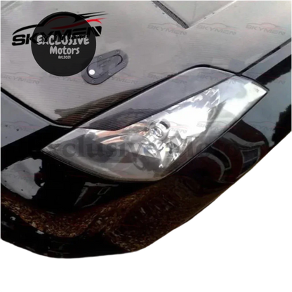 Carbon Eyebrow Fiber Headlight Trims For Nissan 350Z Z33 2003-2006