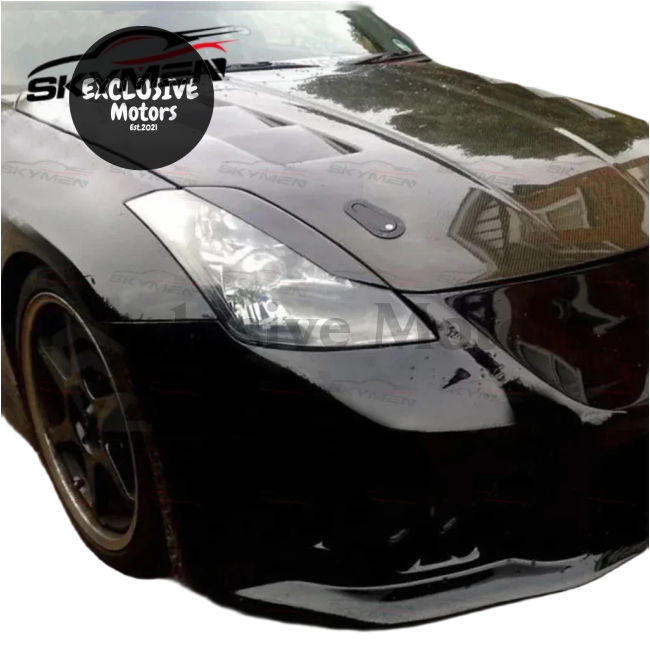 Carbon Eyebrow Fiber Headlight Trims For Nissan 350Z Z33 2003-2006