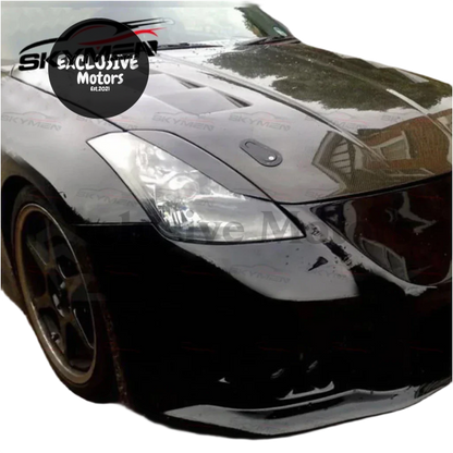 Carbon Eyebrow Fiber Headlight Trims For Nissan 350Z Z33 2003-2006