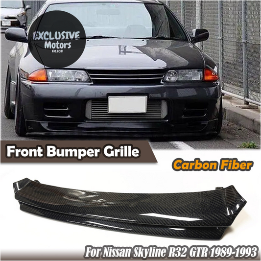 Carbon Fiber Front Bumper Grill Grille Kit for Nissan Skyline R32 GTR