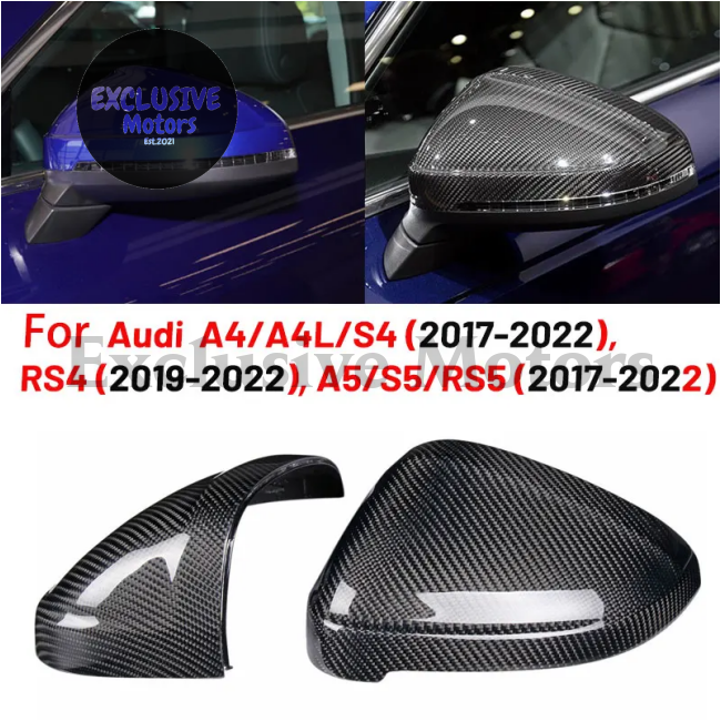 Carbon Fiber Mirror Housing Covers For Audi A4/S5/Rs4/Rs5 (2017-2022)