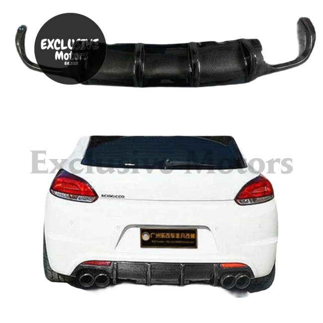 Carbon Fiber Rear Diffuser Wing Spoiler For Volkswagen Scirocco