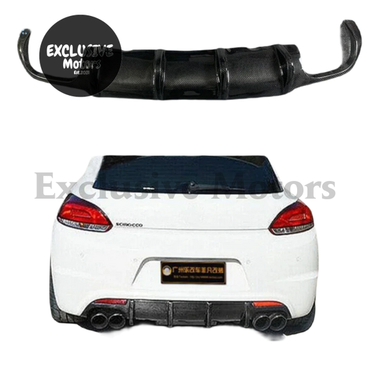 Carbon Fiber Rear Diffuser Wing Spoiler For Volkswagen Scirocco