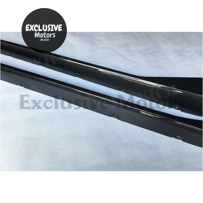 Carbon Fiber Side Skirts Rocker Panel Lip Spoiler For Bmw 3